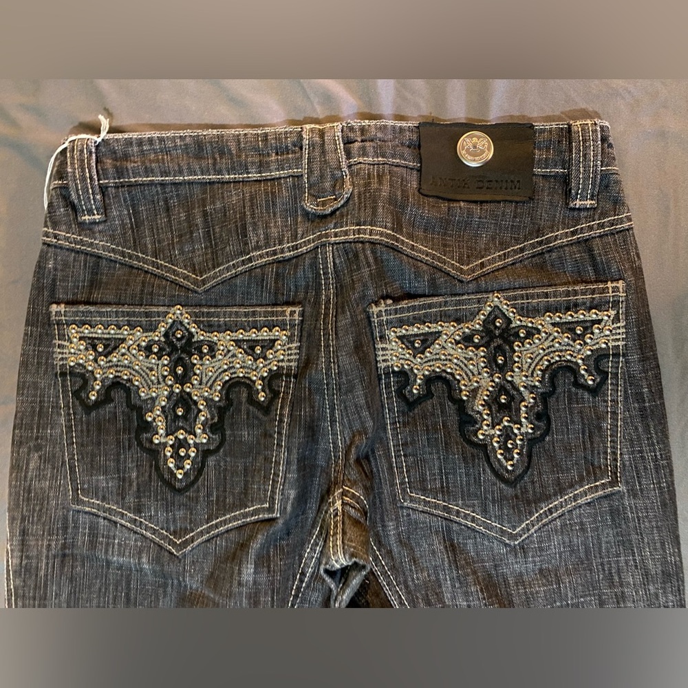 Antik Denim Womens Size 28 Black Jeans Metal Studs Rare (Brand New) Retail $240